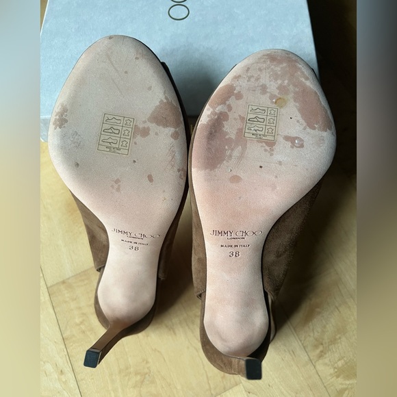 Jimmy Choo brown suede peeptoe slingback pumps - Picture 7 of 8